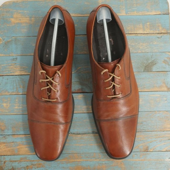 Cole Haan Air Mens Dress Shoes Oxfords Cap Toe Brown Leather Lace Up Size 13M
